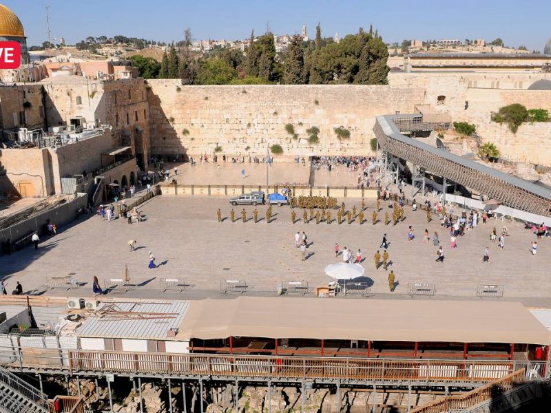 Jerusalém e Muro das Lamentações ao vivo.