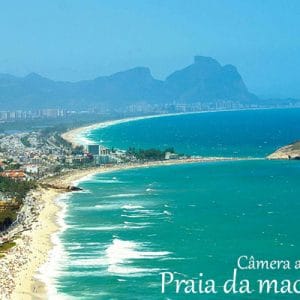 Vista panorãmica da praia da macumba no Rio de Janeiro