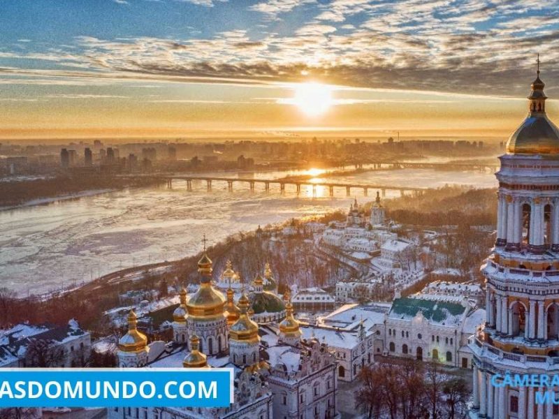 Vista panorâmica capital Kiev Ucrânia.