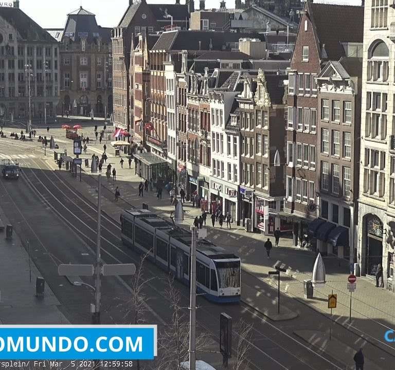 Rua Damrak, Amsterdã Live Cam