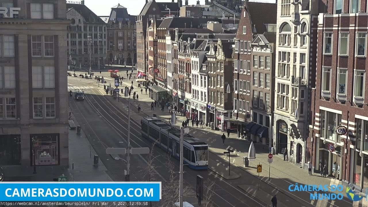 Rua Damrak, Amsterdã Live Cam.