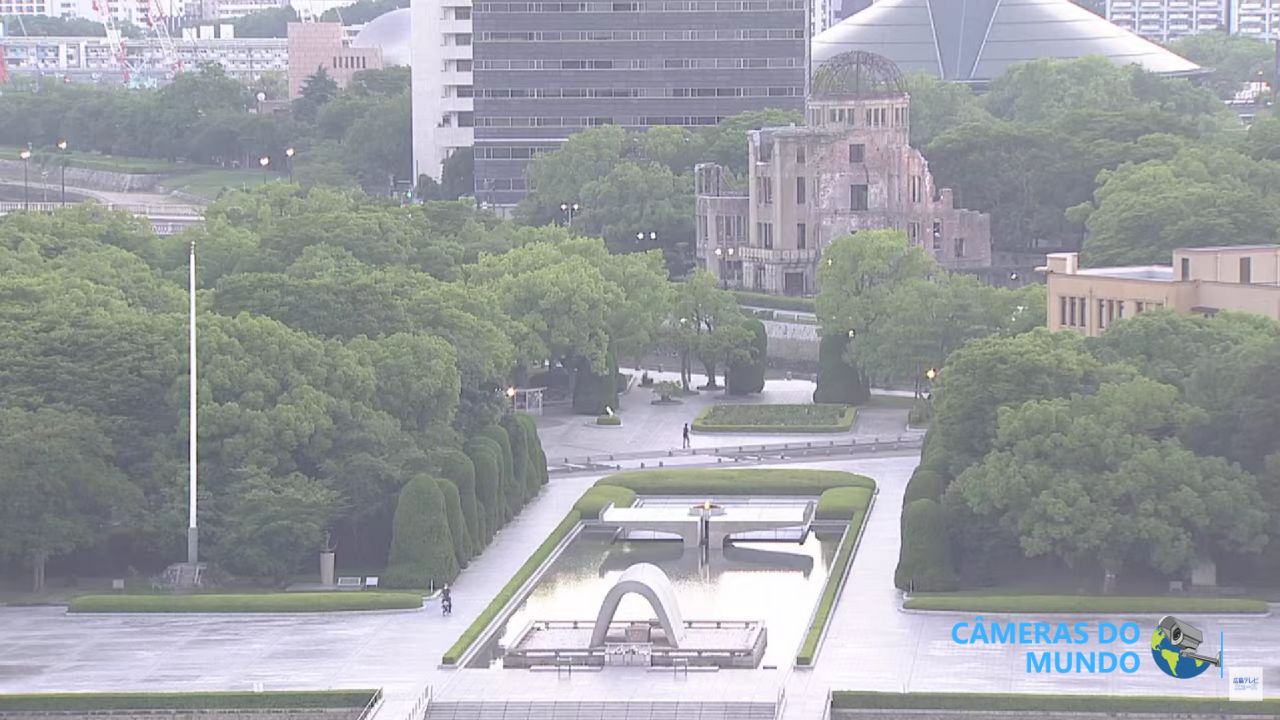 Câmera ao vivo do Parque Memorial da Paz de Hiroshima.