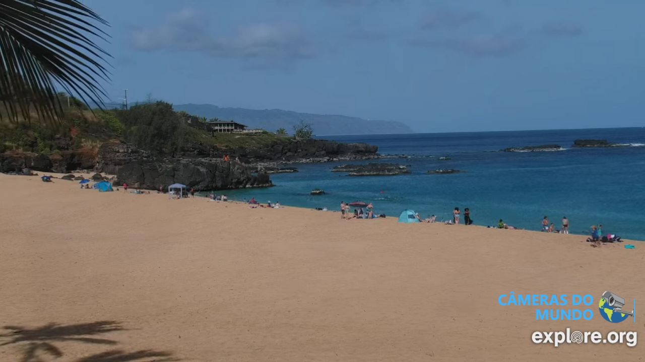 Câmera ao vivo da Baía de Waimea no Havaí.