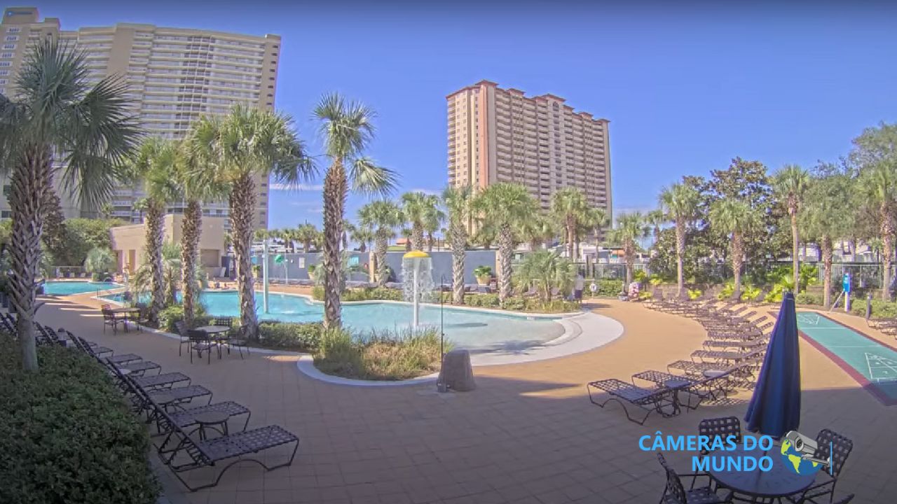 Câmera ao vivo Emerald Beach Resort, em Panama City Beach, Flórida.