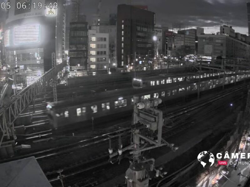 Câmera ao vivo Estação de Trem Shinjuku, Tokyo, Japão.
