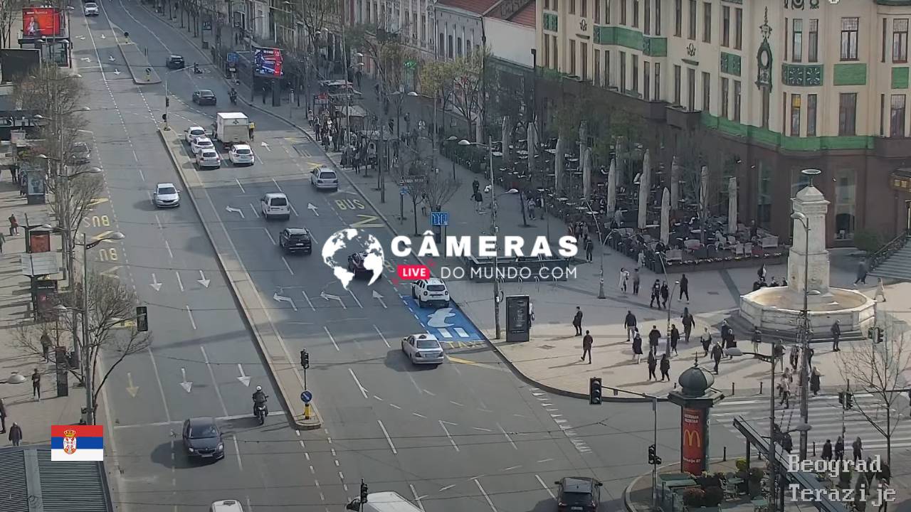 câmera ao vivo do centro de Belgrado capital da Sérvia.