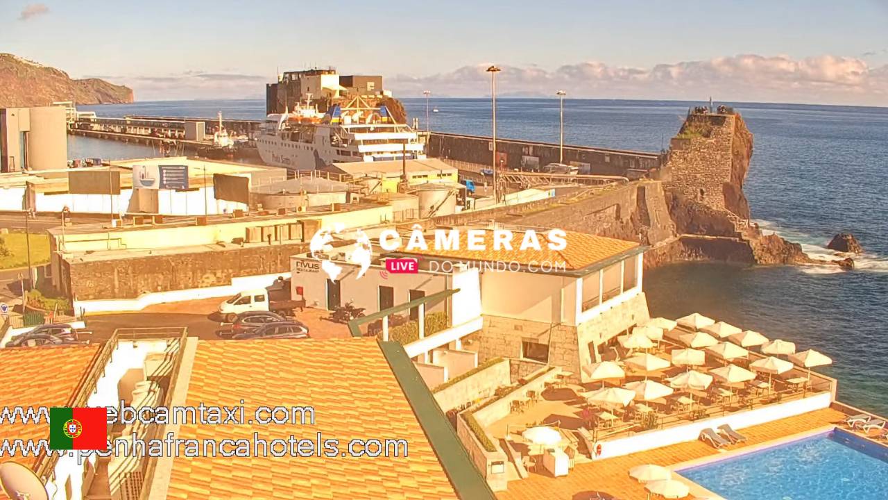 Câmera ao vivo Penha França Mar em Funchal na Illha da Madeira em Portugal.