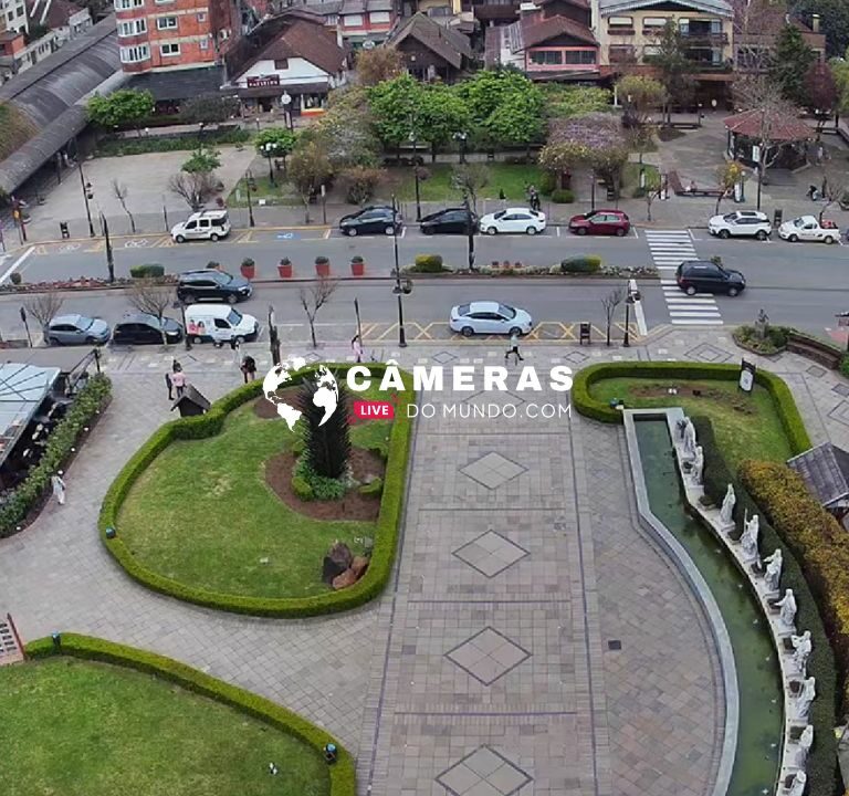 Câmera ao vivo da Praça da Igreja de Pedra em Gramado - RS.