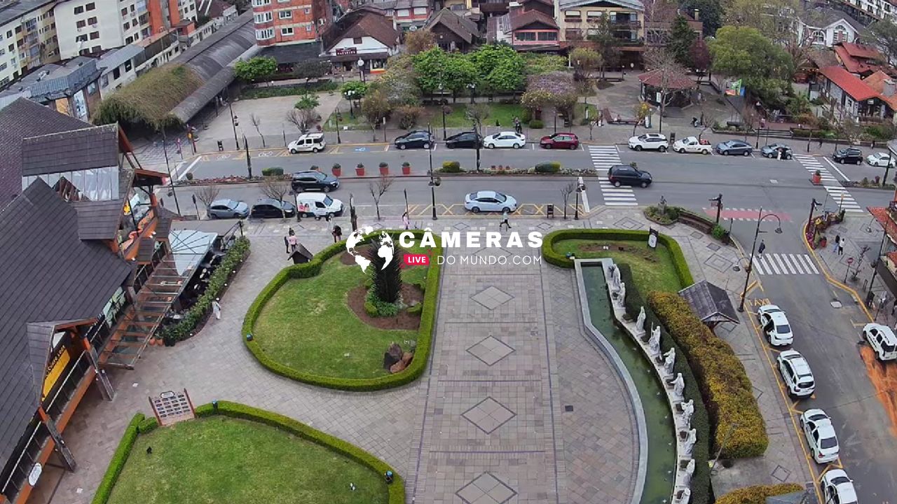 Câmera ao vivo da Praça da Igreja de Pedra em Gramado - RS.