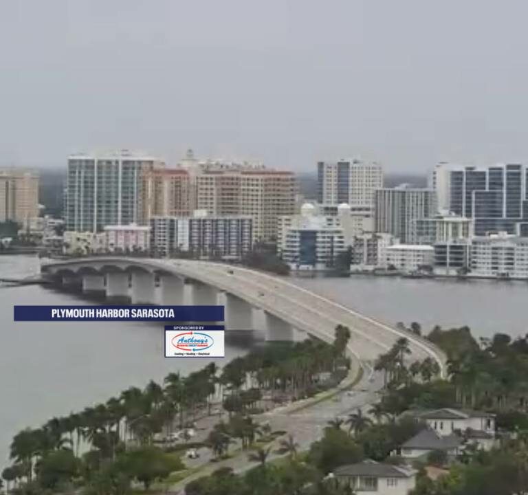 Câmera ao vivo no Porto de Plymouth, na Baía de Sarasota, Flórida