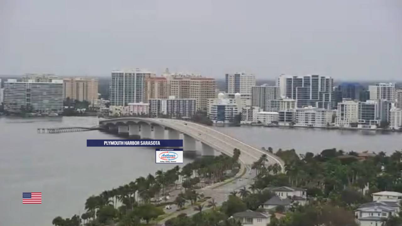 Câmera ao vivo no Porto de Plymouth, na Baía de Sarasota, Flórida