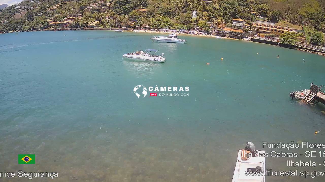 Câmeras ao vivo Ilha das Cabras, Ilhabela.