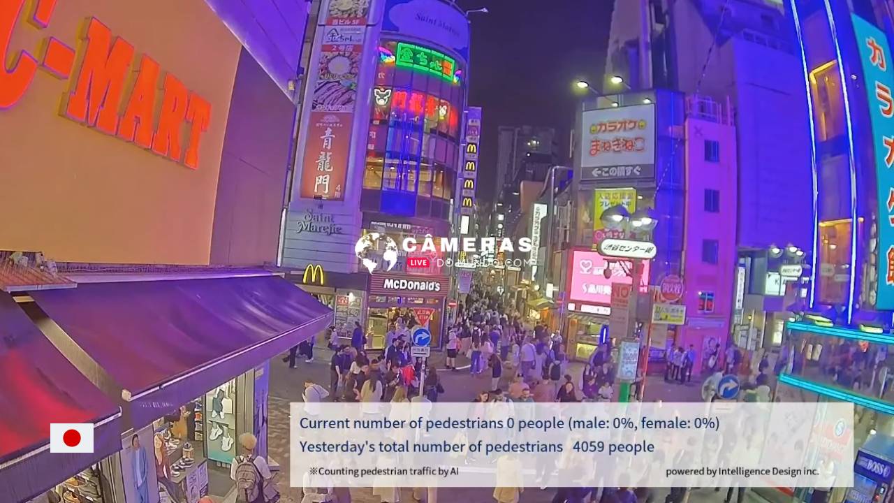 Câmeras ao vivo Shibuya Center St. Cam, Tóquio.