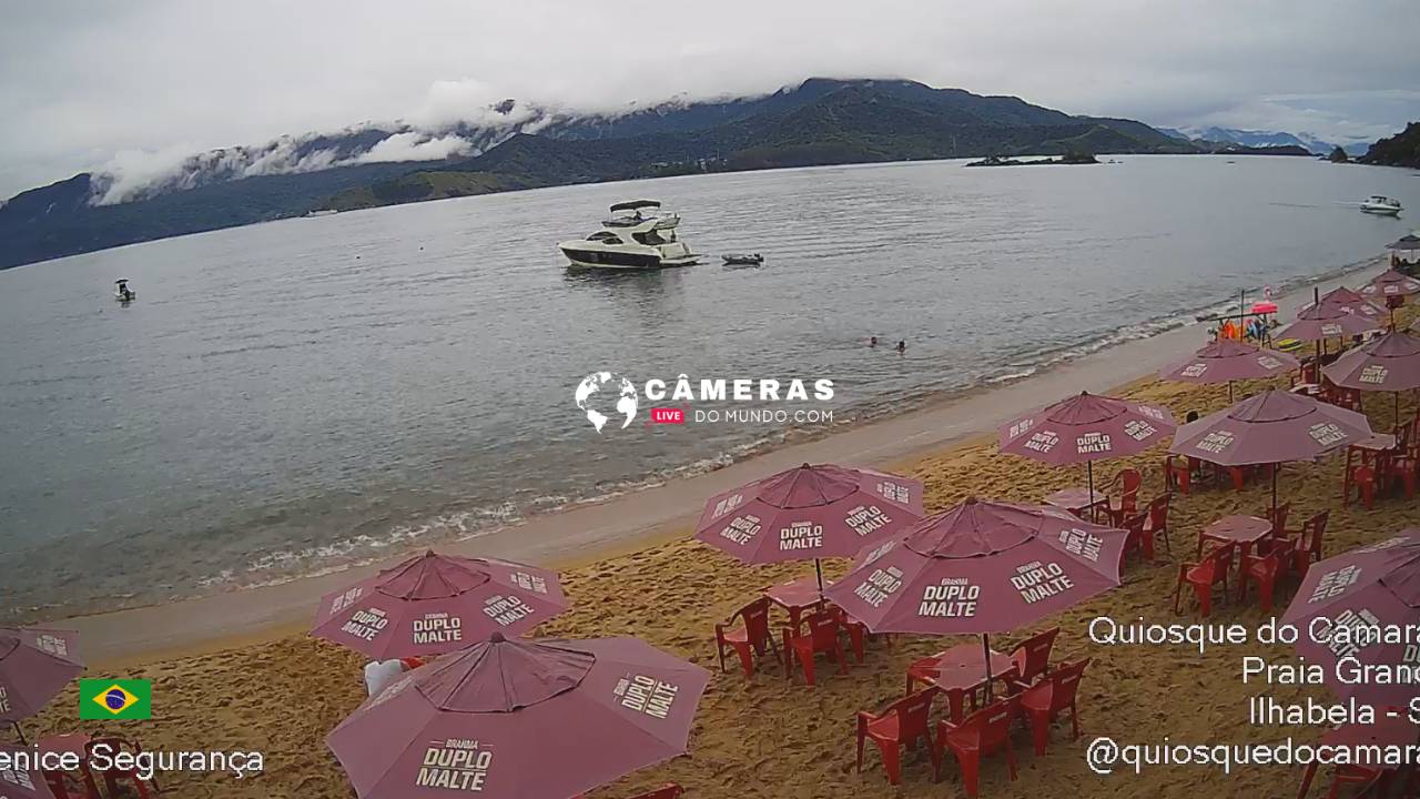 Câmera ao vivo Praia Grande, Ilhabela-SP.