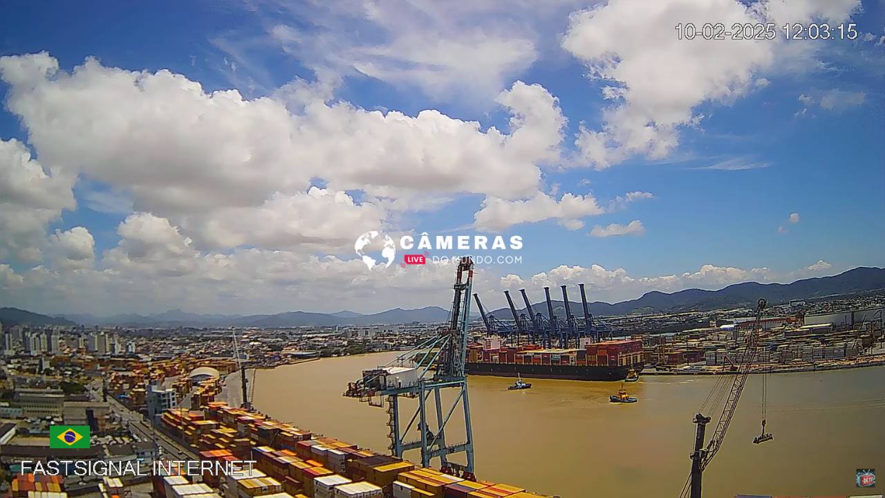 Câmera ao Vivo do Canal do Porto e Ferry Boat em Itajai Santa Catarina.