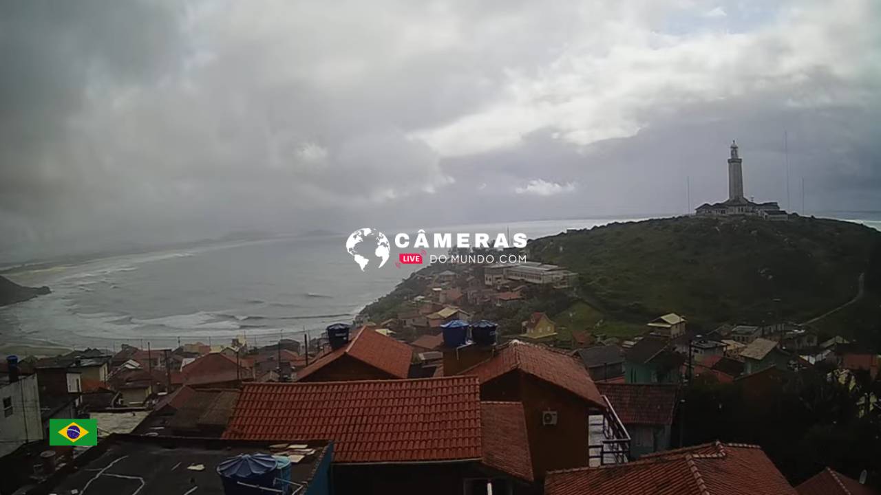 Câmera ao vivo do Farol de Santa Marta em Laguna, Santa Catarina.