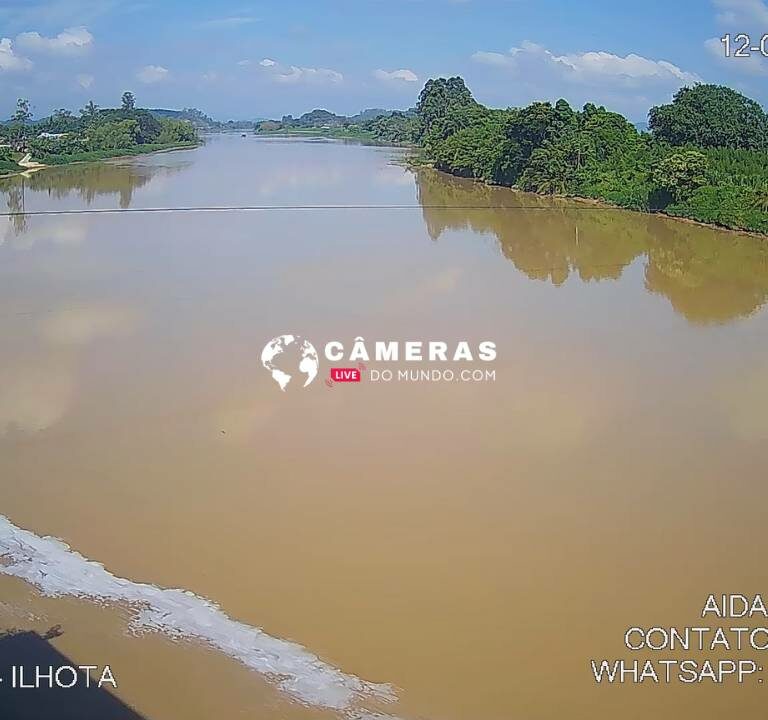 Câmera ao vivo Rio Itajaí, Ilhota, SC.