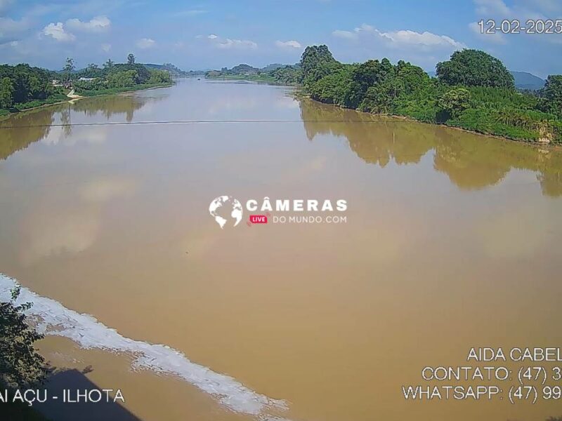 Câmera ao vivo Rio Itajaí, Ilhota, SC.