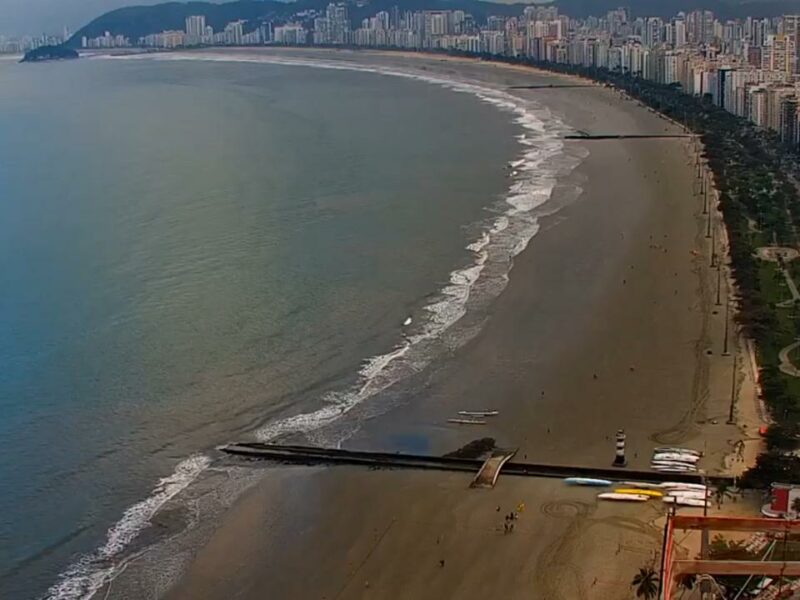Câmera ao vivo da Orla de Santos.
